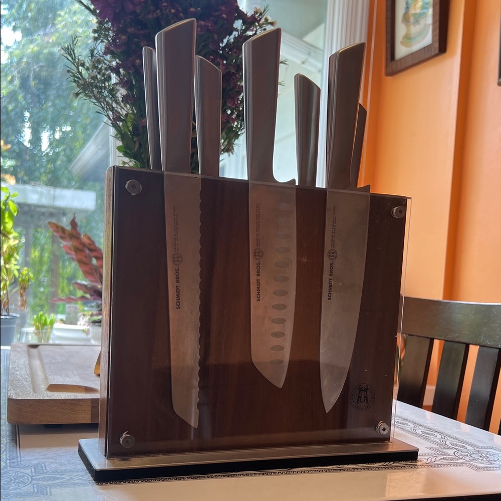 Schmidt Bros. Stainless Steel Chef / Kitchen Knife Set with Magnetic Block